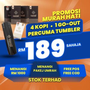 SPECIAL PRICE - 4 KOTAK KOPI + PERCUMA 1 KOTAK GOUT + 1 TUMBLR