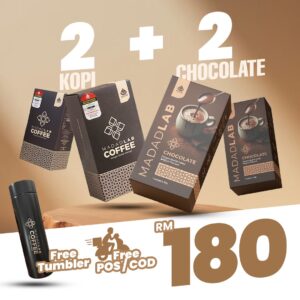 2 KOTAK KOPI + 2 KOTAK COKLAT + PERCUMA 1 SABUN HERBA MADAD